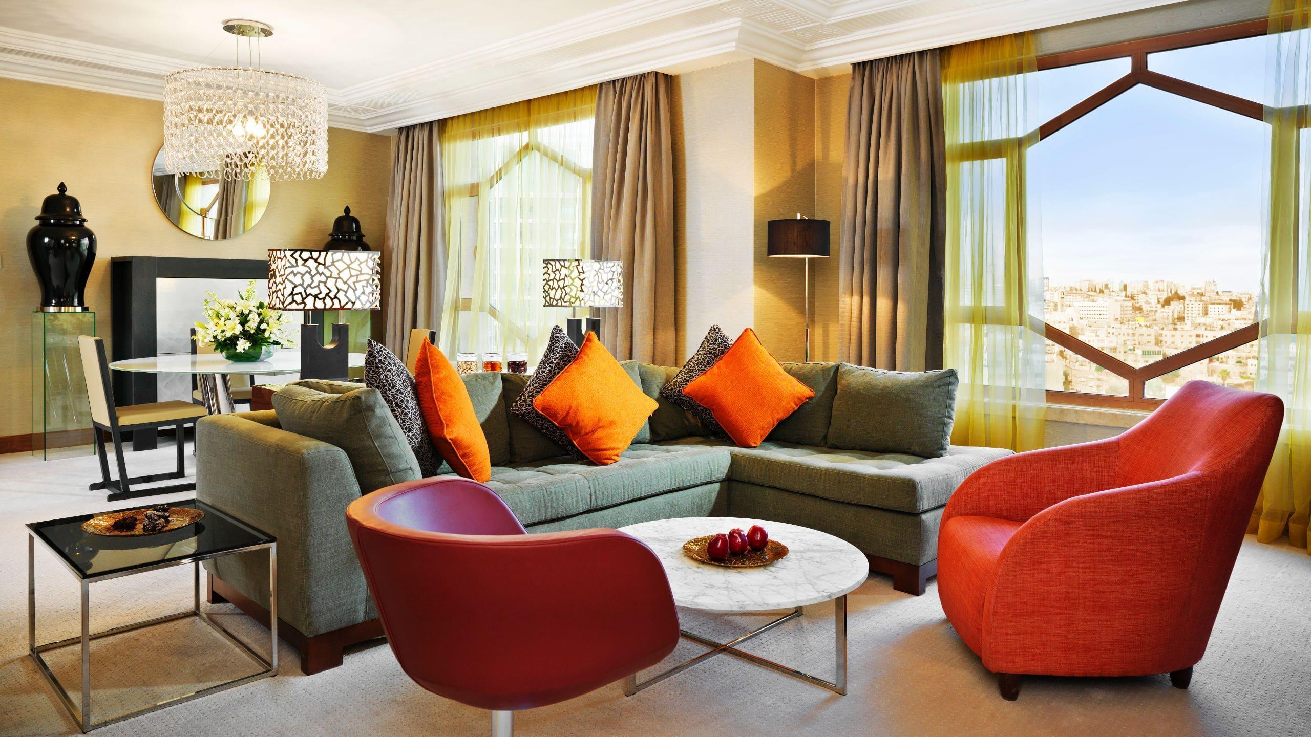 Grand Hyatt Amman Hotel Kültér fotó A living room at the hotel